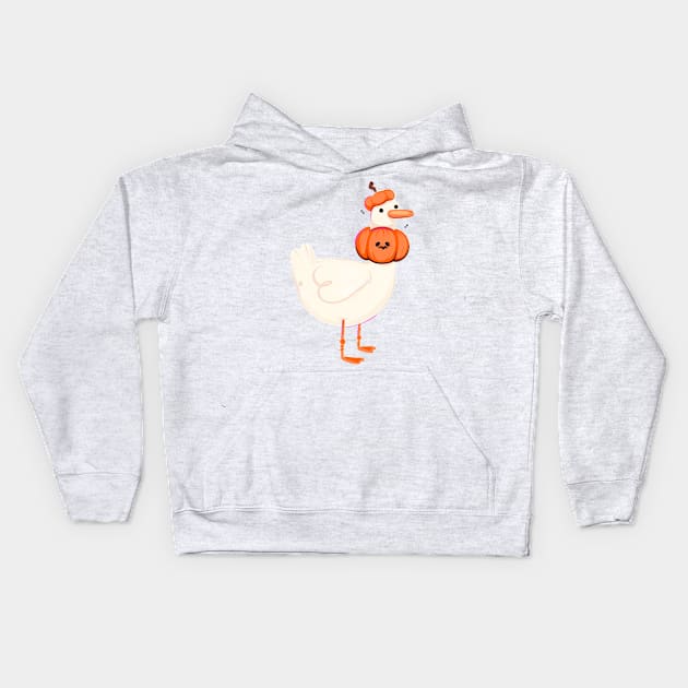 Pumpkin Goose Kids Hoodie by Meg Jamie-Beth